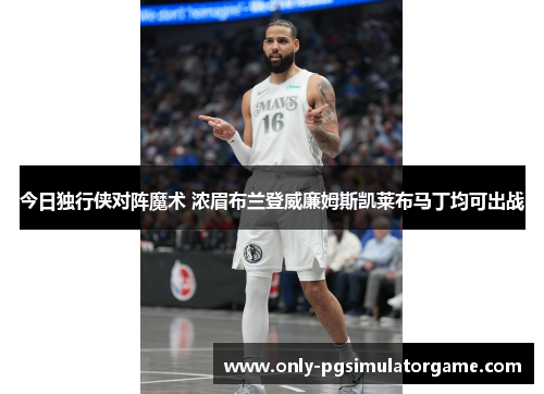 今日独行侠对阵魔术 浓眉布兰登威廉姆斯凯莱布马丁均可出战